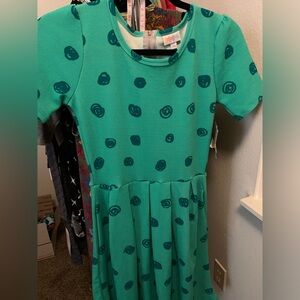 Green Polka Dot LuLaRoe Amelia Dress - NWT XS